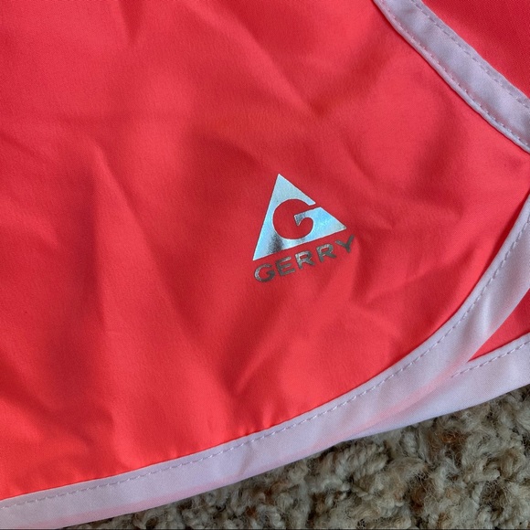 Gerry Neon Coral Athletic Shorts Swim Coverup - Picture 2 of 7